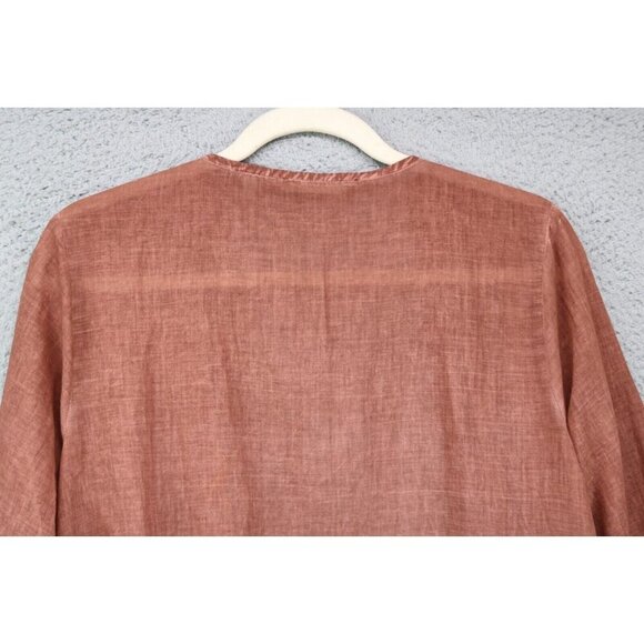 Soft Surroundings Caribe Brown Open Front Overlay-Medium/Petite-Embroidered-Boho - Picture 11 of 11
